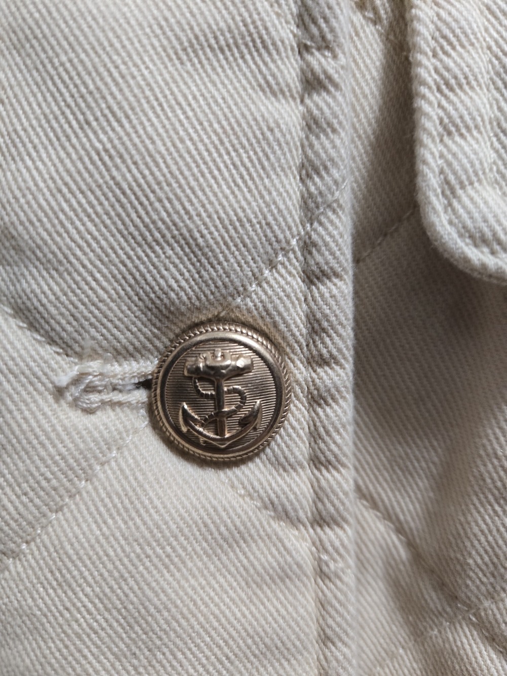 Time and Tru women's quilted cotton jacket in cream, - Picture 6 of 6